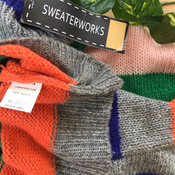 Wide Striped Oversized Fun Colorful Sweater by Sweater Works - Picture 16 of 16